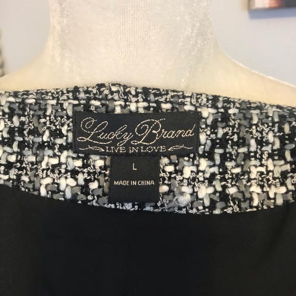 Lucky Brand black and white tweed zip up jacket - Picture 4 of 7